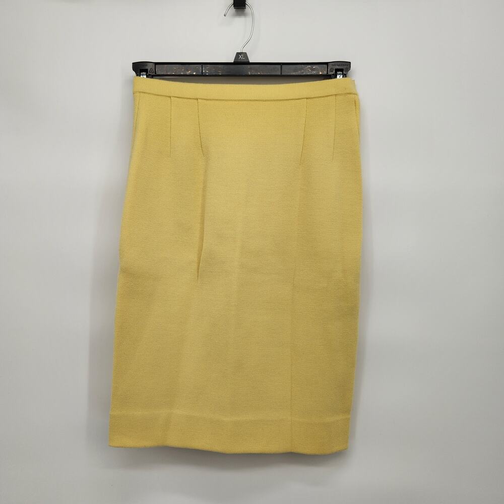 Vintage‎ 50's-60's  Robinson's Yellow 100% Wool Knit Pencil Skirt Women's 8